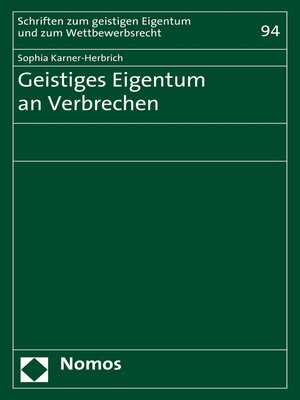 cover image of Geistiges Eigentum an Verbrechen